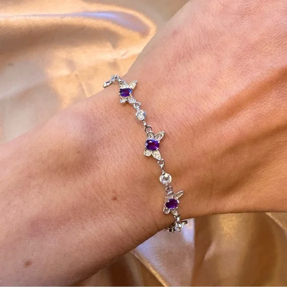 Amethyst Butterfly Bracelet - Picture 2 of 3